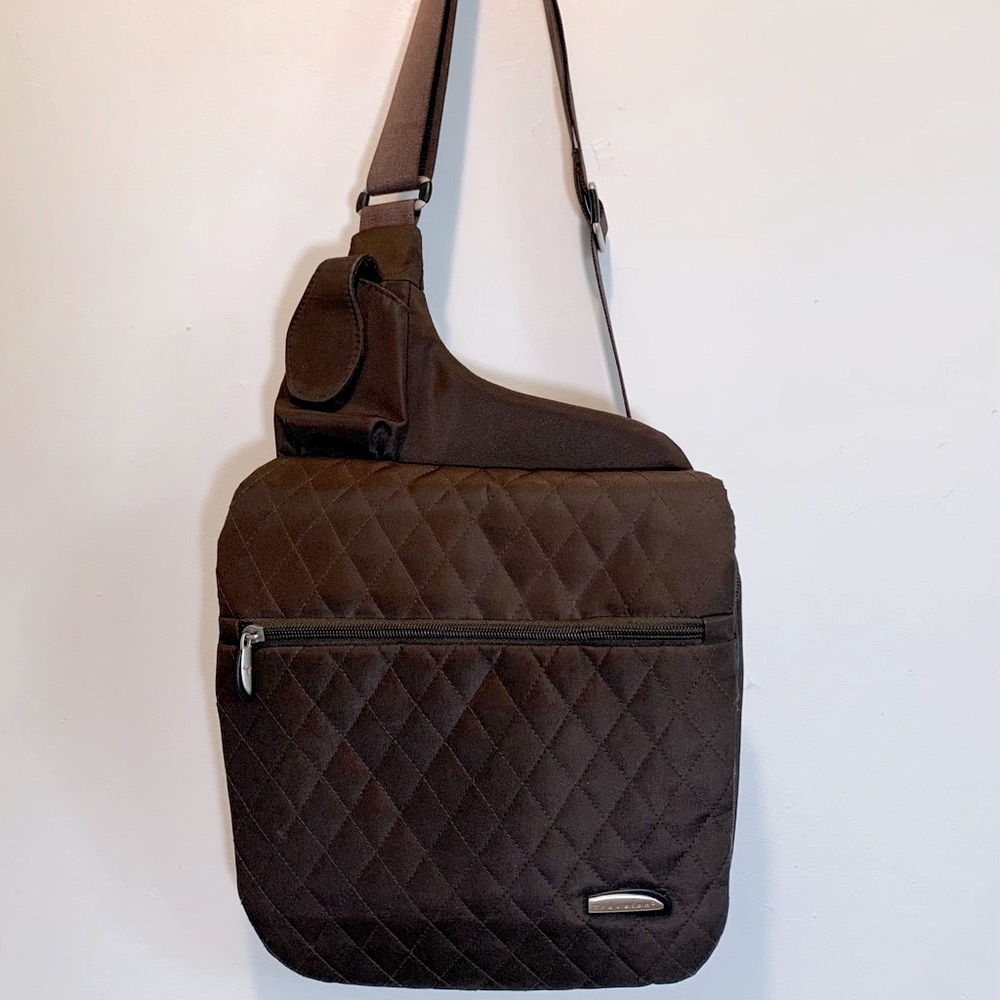 Travelon Quilted Crossbody Bag in Dark Brown